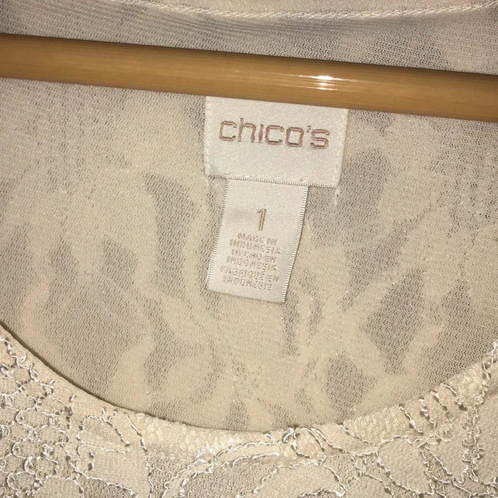 Ivory lace Chico’s top sz.1
